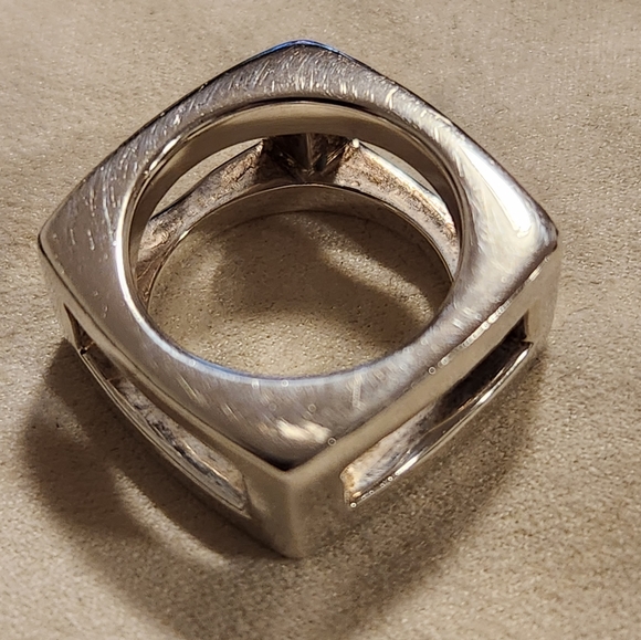 RLM Studio Robert Lee Morris 915 sterling silver open square Modernist ring - Picture 7 of 8